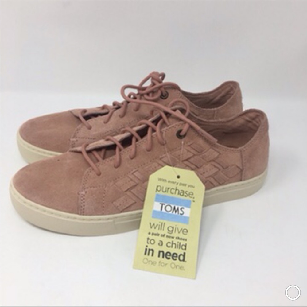 Toms Lenox Pink Bloom Suede Sneakers 10 New